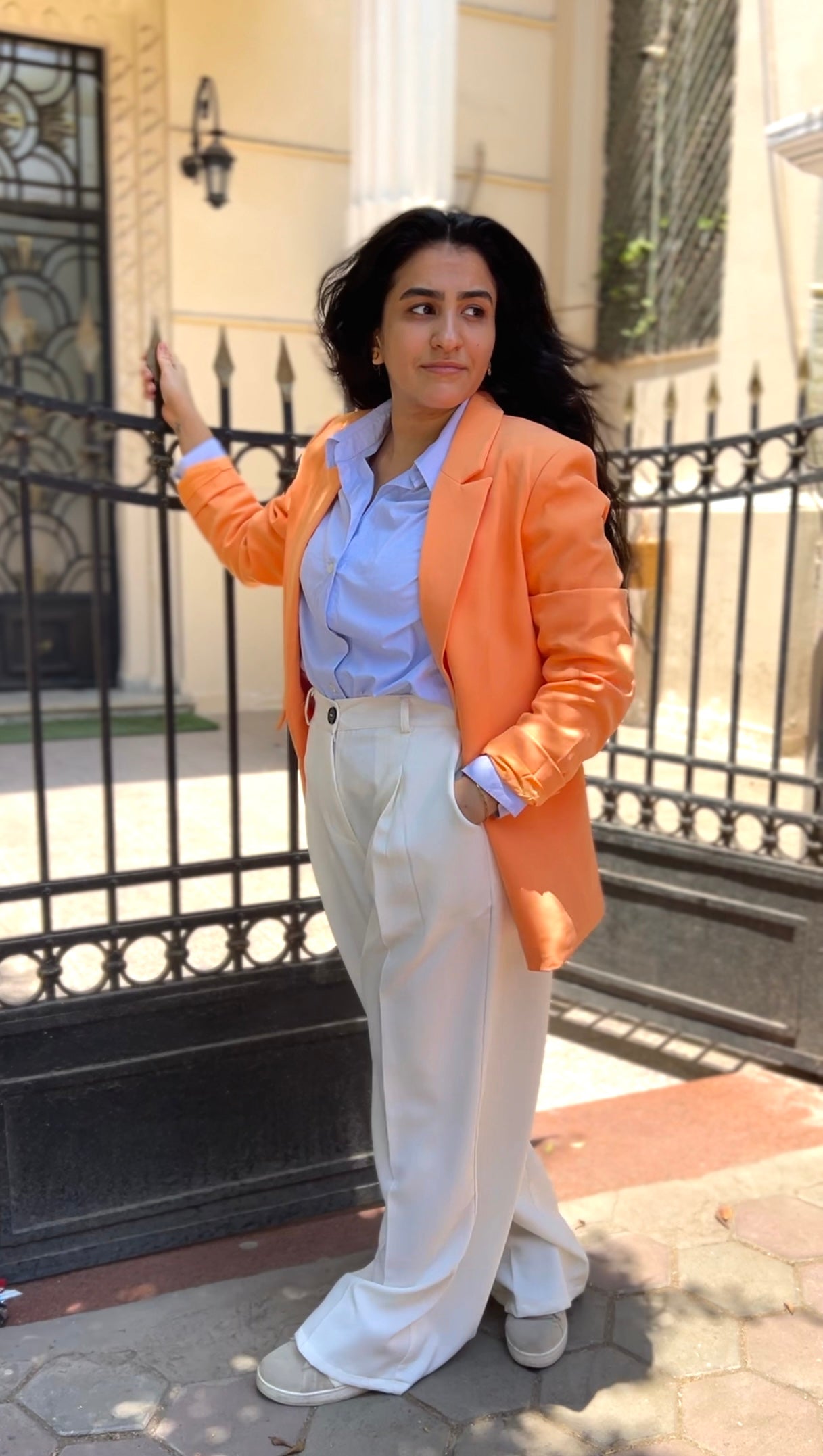 VELI Pre. wide leg pants White
