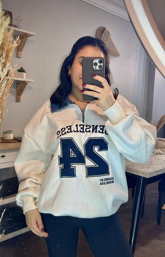 Sweatshirt jeans collar L-1