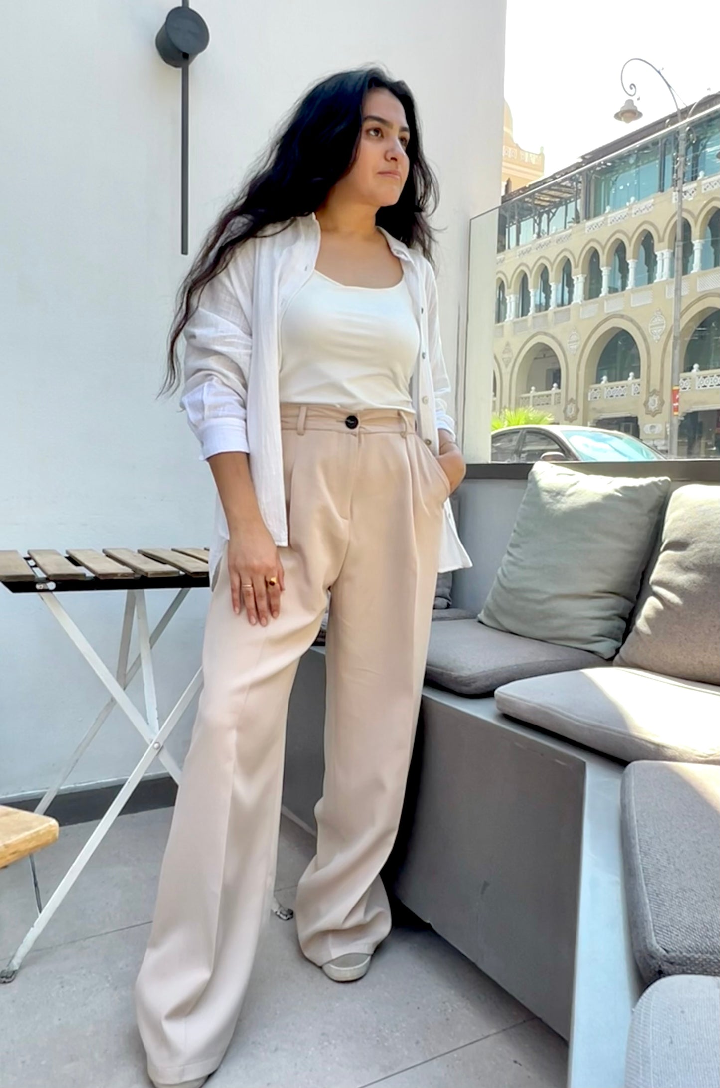 VELI Pre. wide leg pants Biege