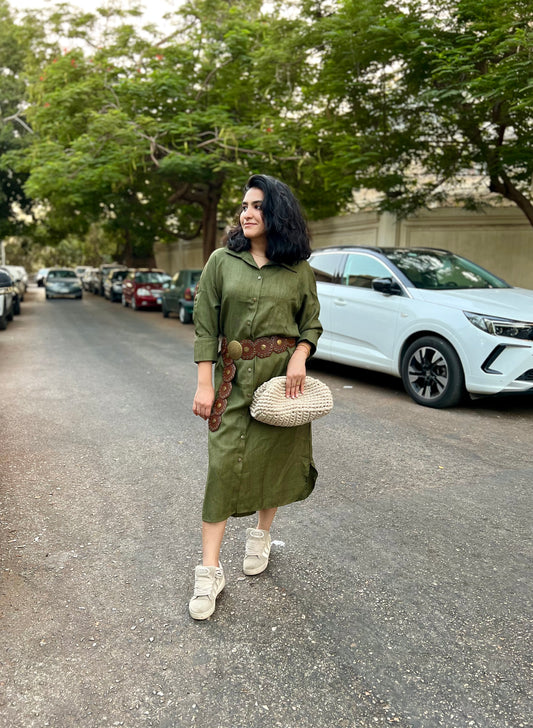 Veli Prem. Shirt Dress Olive Green