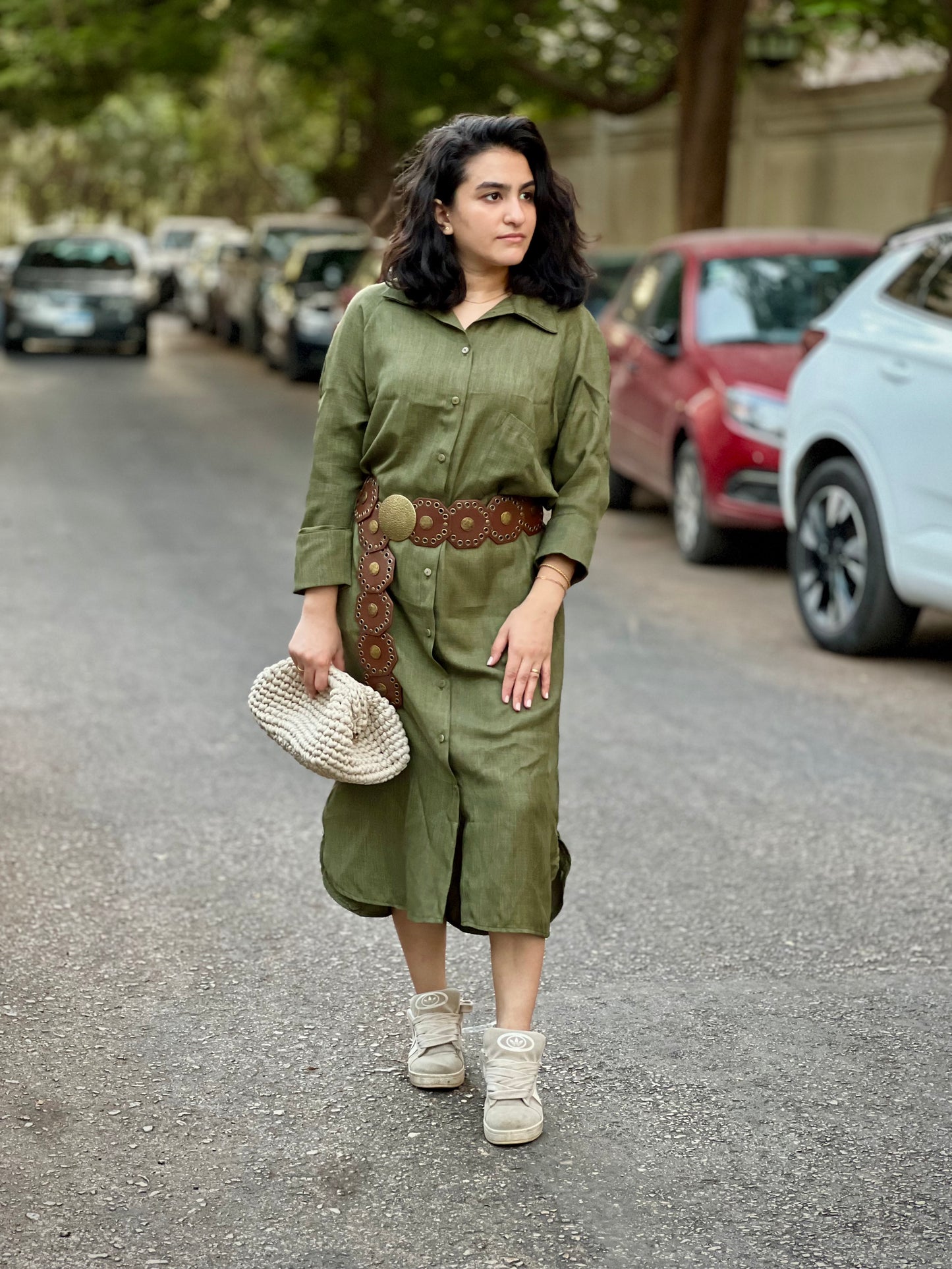 Veli Prem. Shirt Dress Olive Green