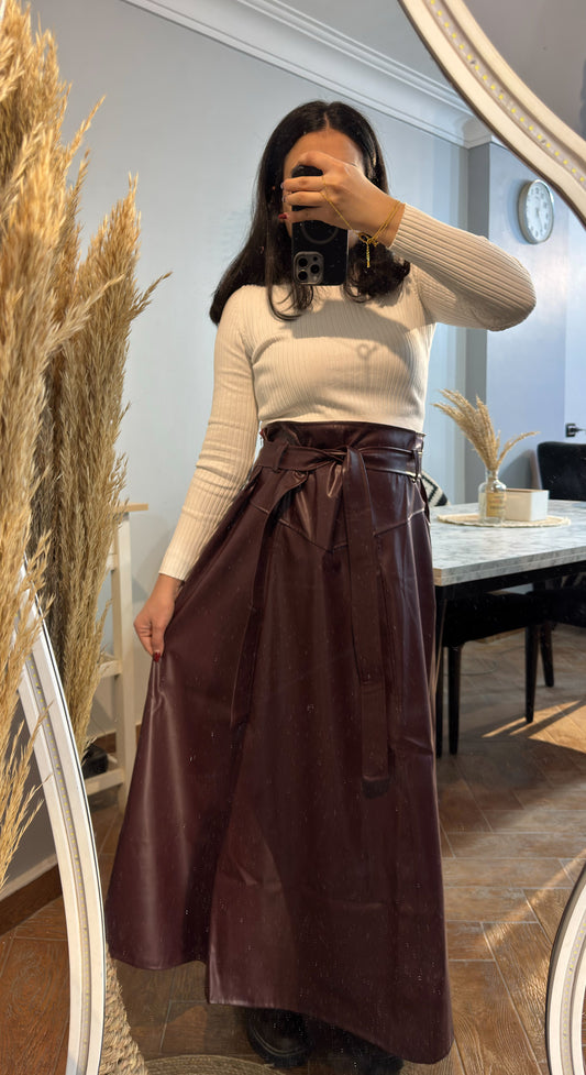 Leather skirt L-1