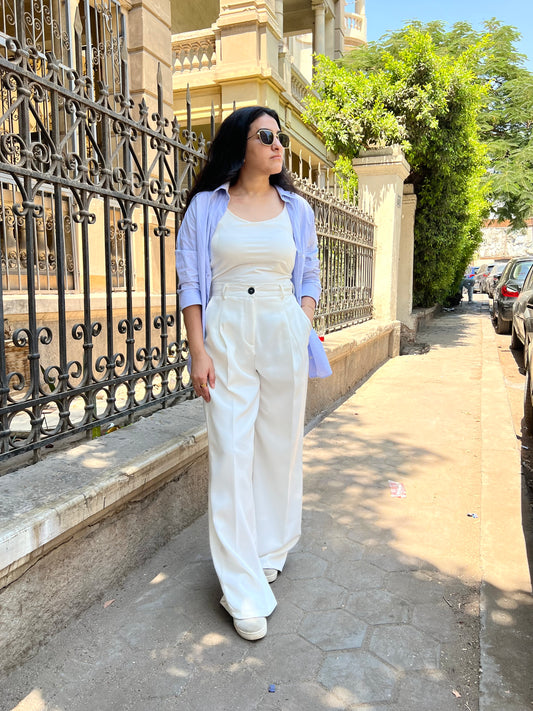 VELI Pre. wide leg pants White