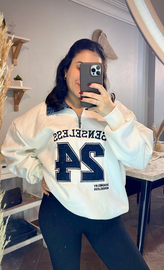 Sweatshirt jeans collar L-1