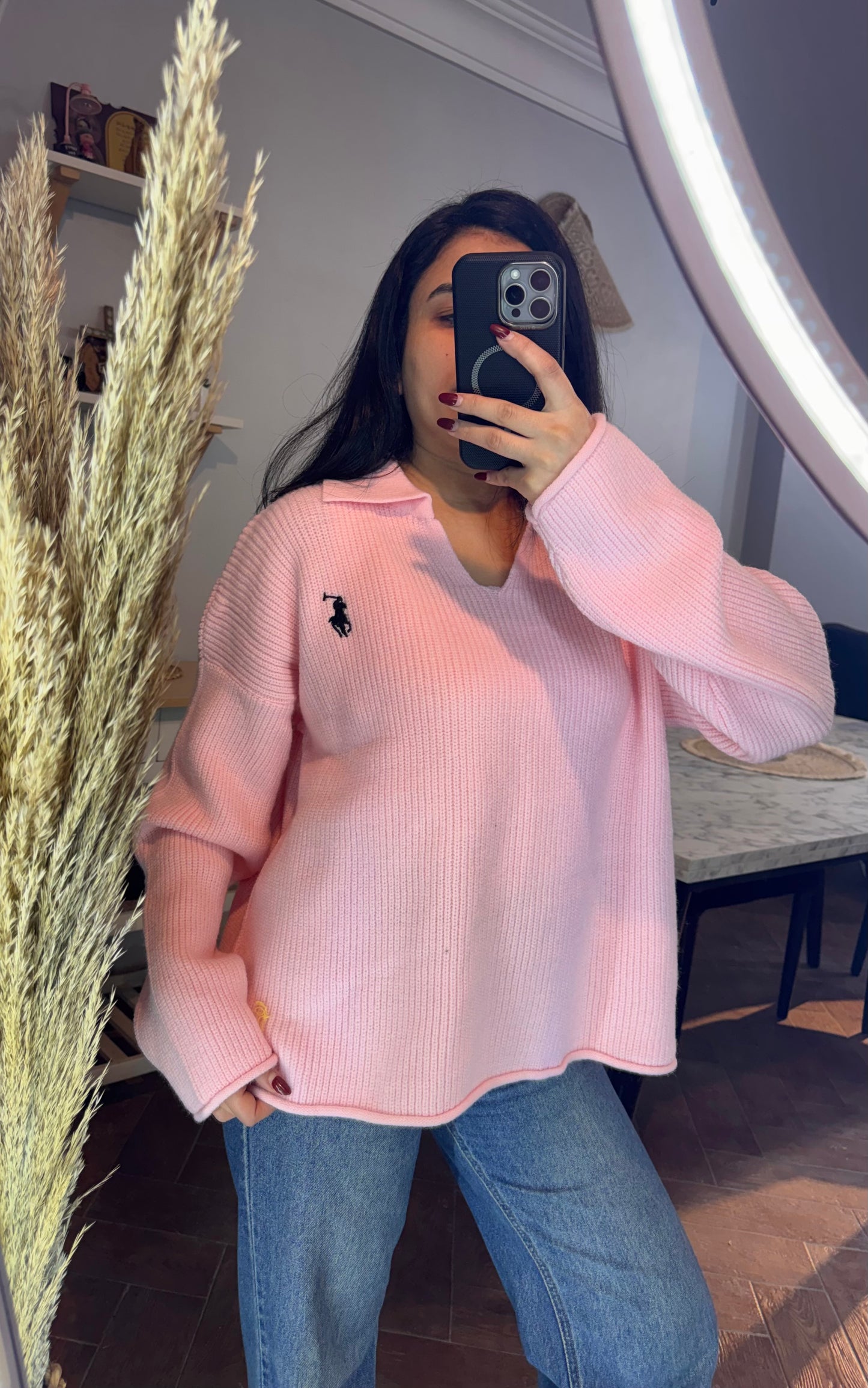 Sweater polo oversize L -3