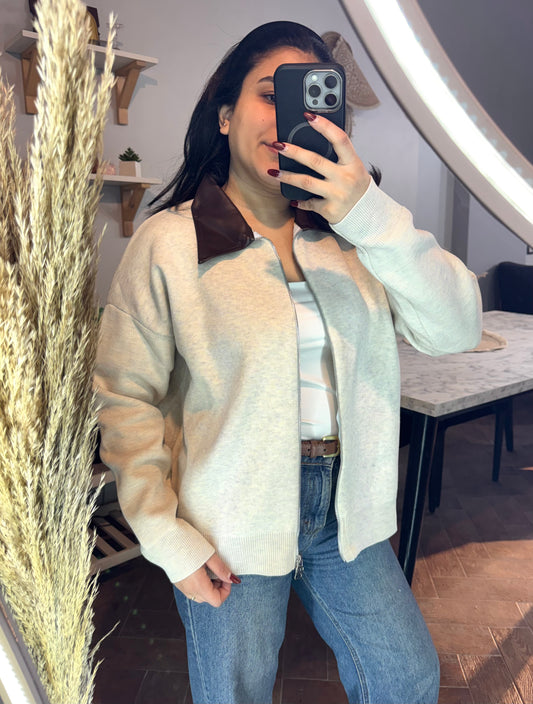 Jacket Trico Leather Collar L-1