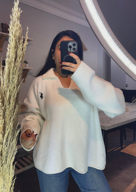 Sweater polo oversize L -2