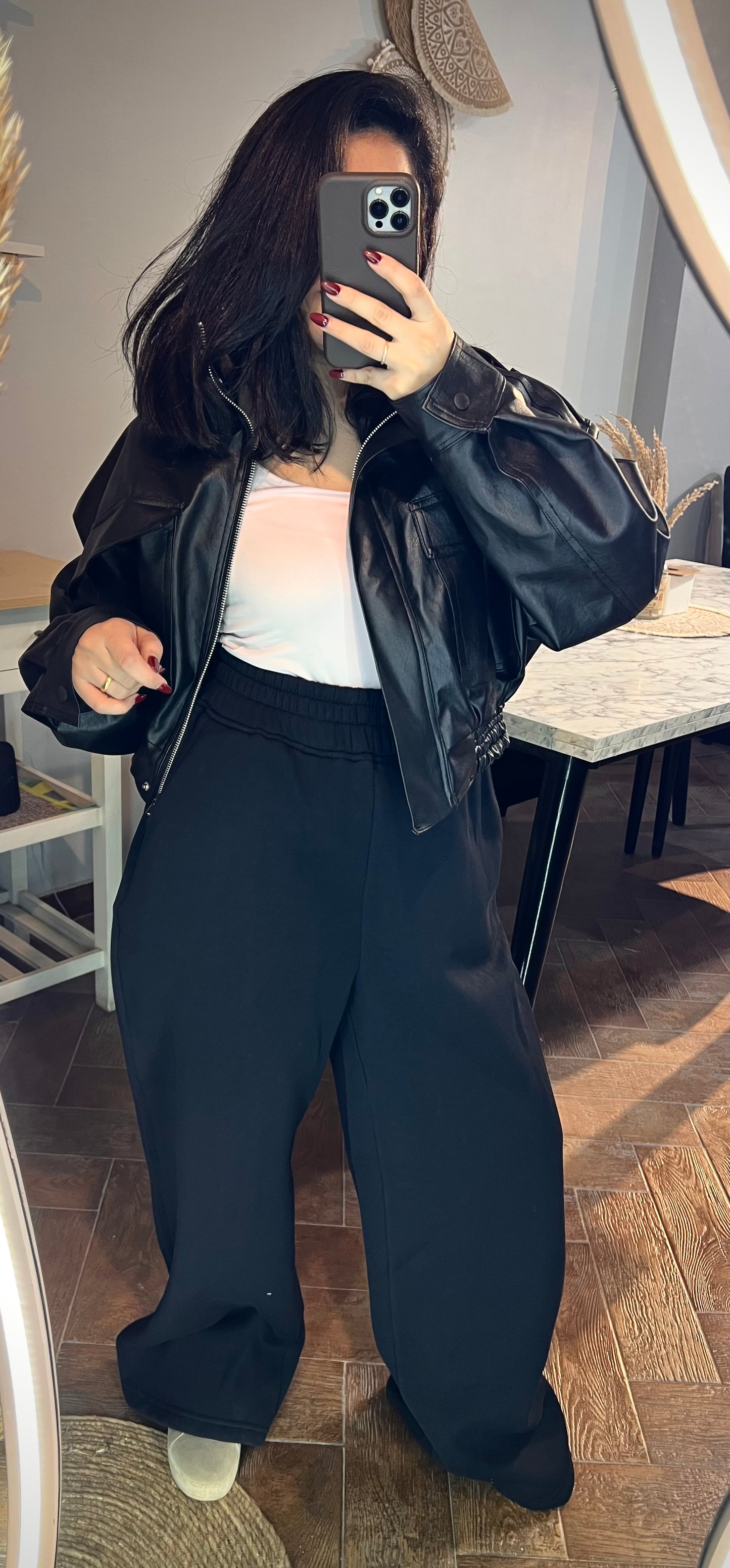 Jacket leather Cropped L -2