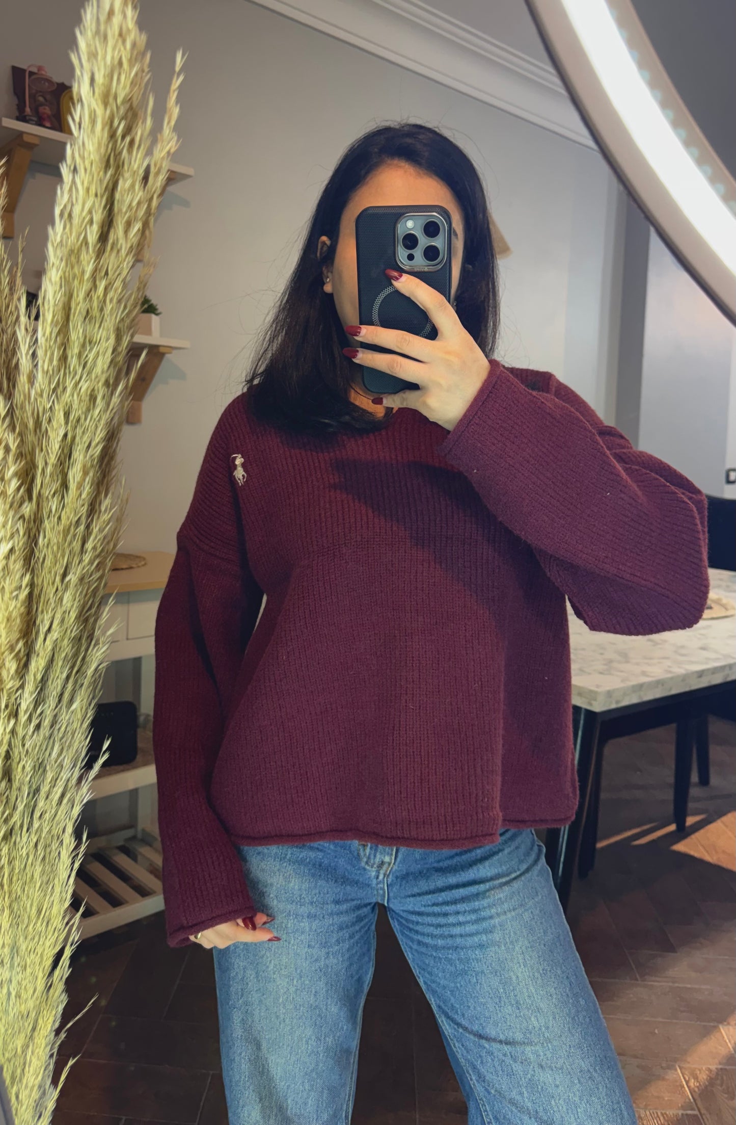 Sweater polo oversize L -5