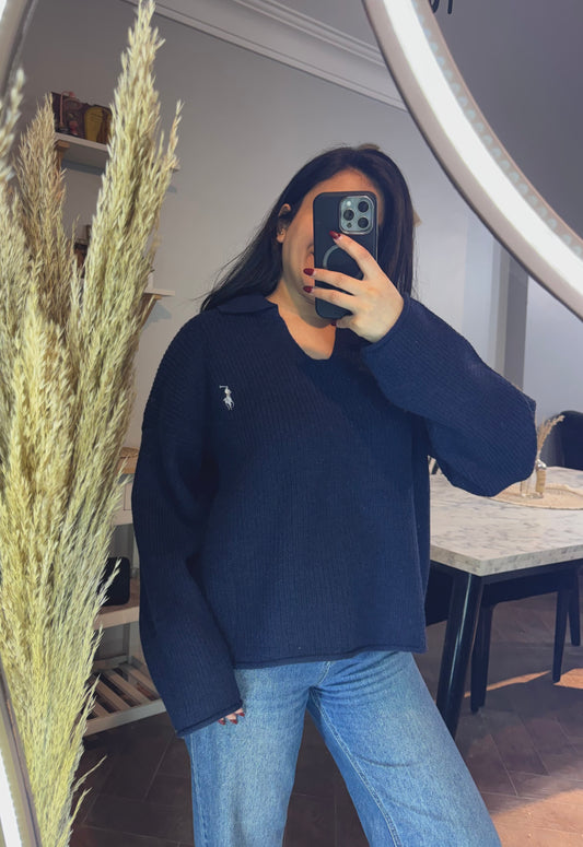 Sweater polo oversize L -4