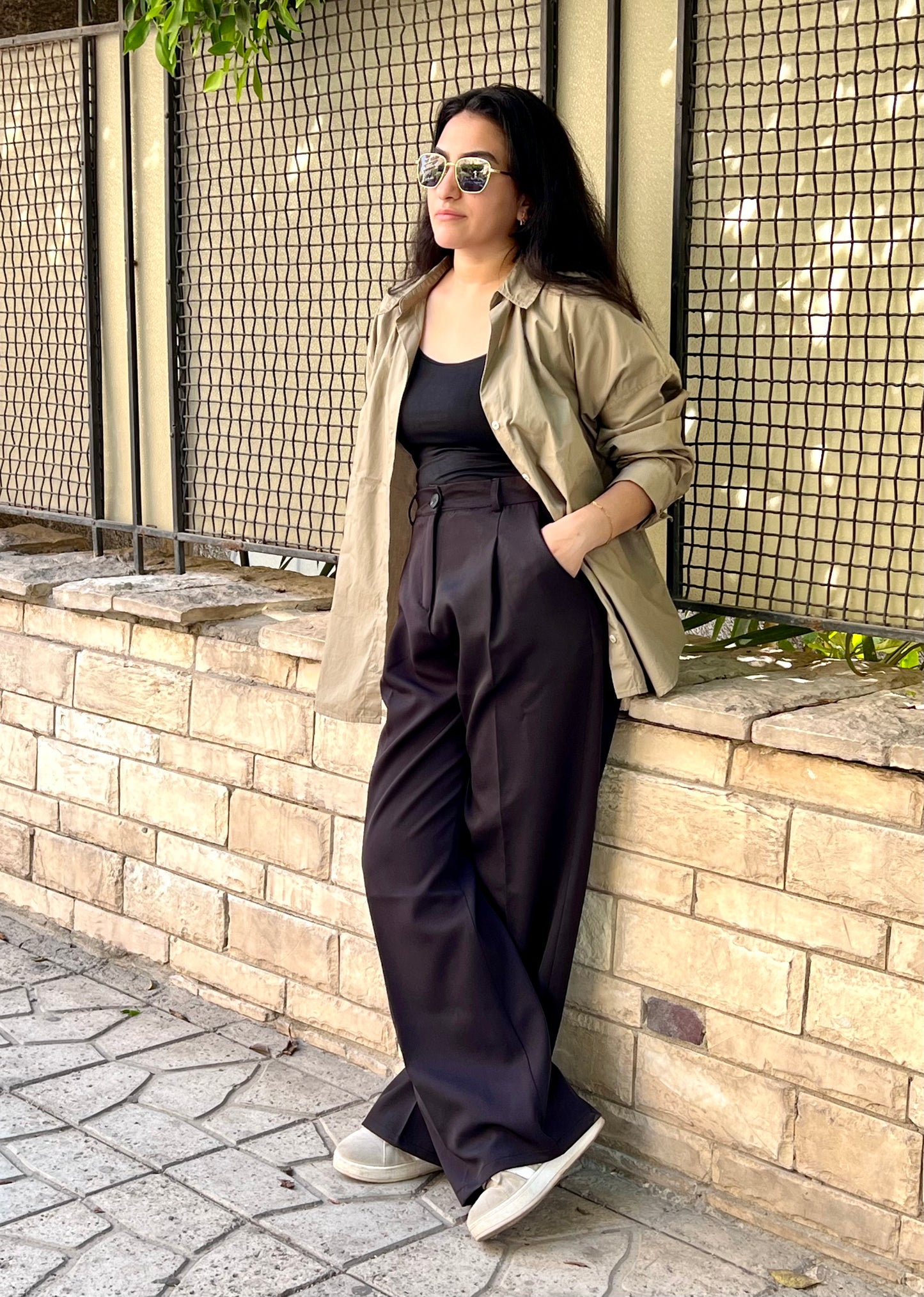 VELI Pre. wide leg pants Black