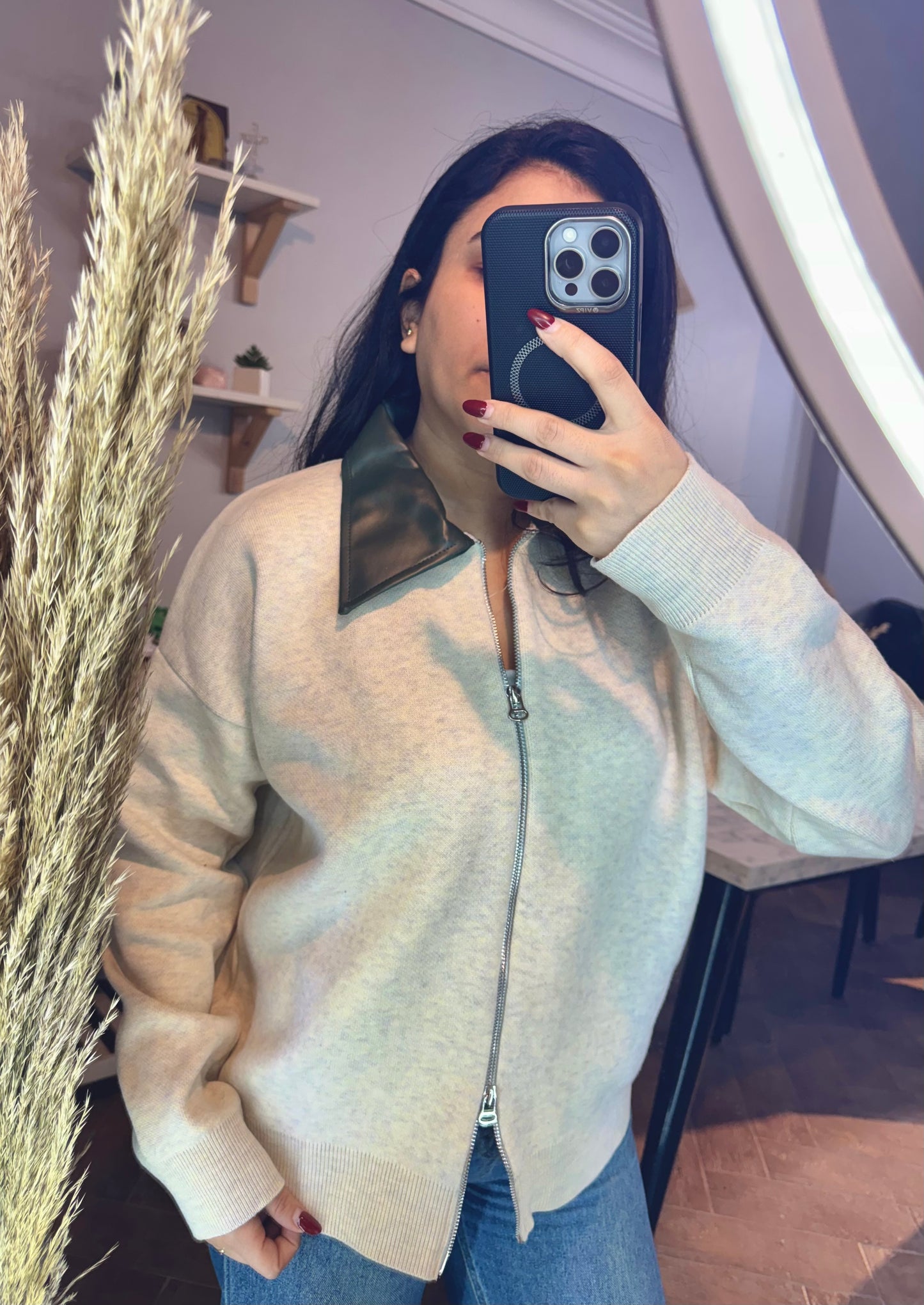 Jacket Trico Leather Collar L-2