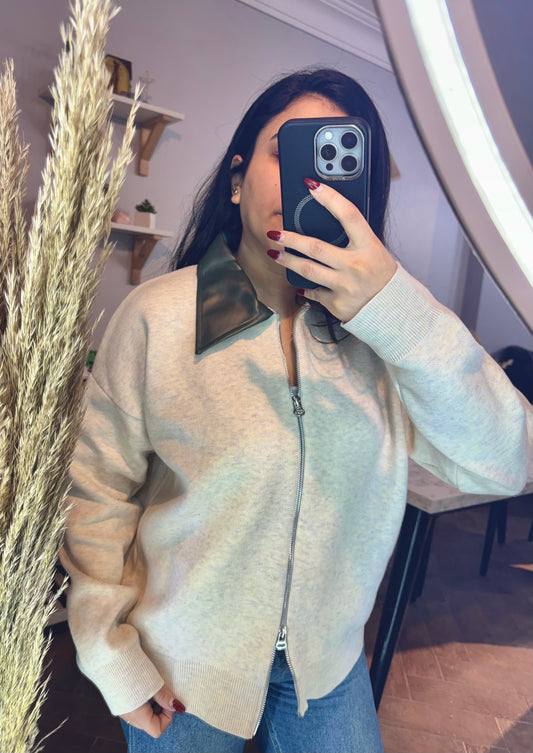 Jacket Trico Leather Collar L-2