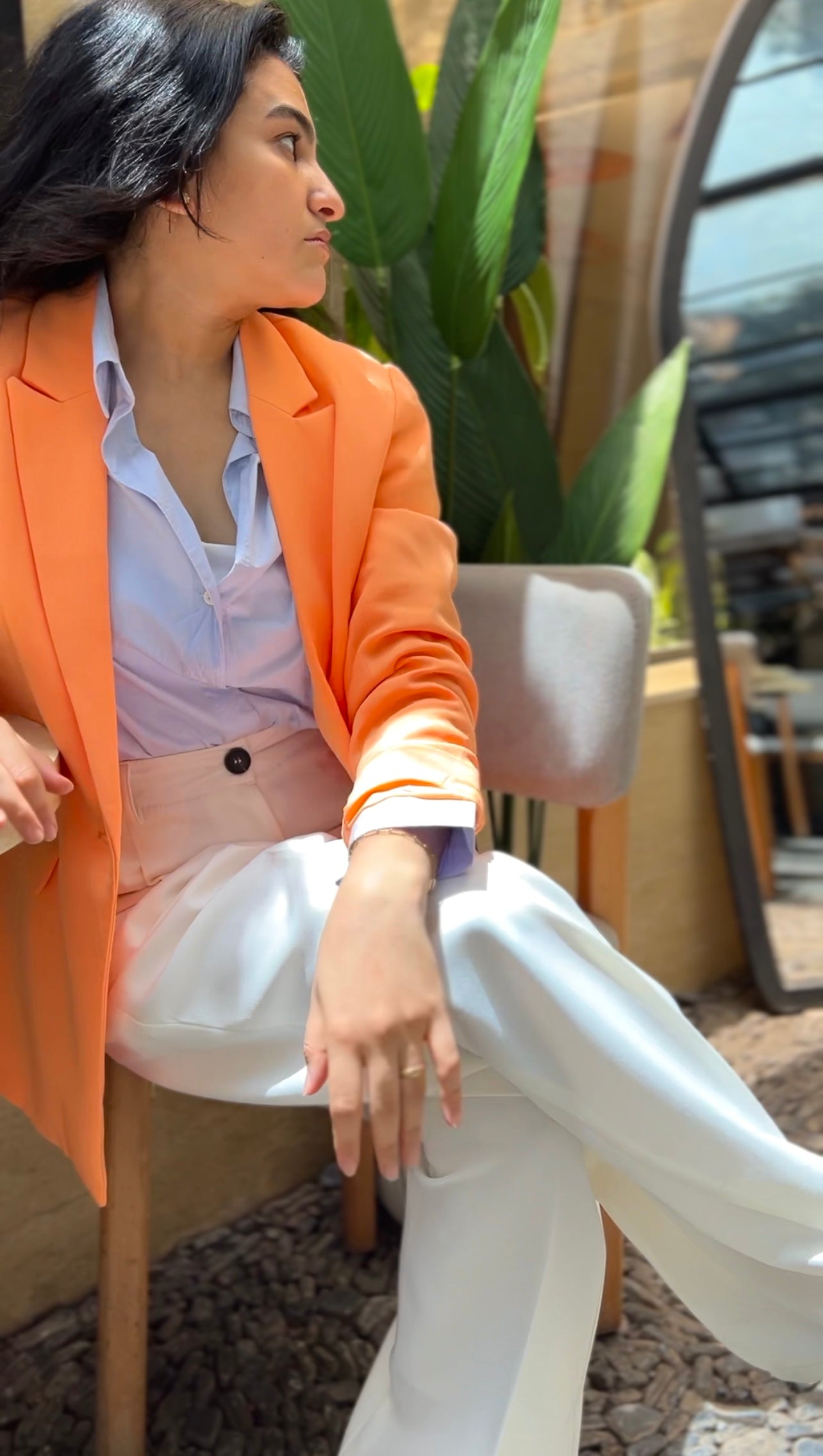 VELI Pre. wide leg pants White